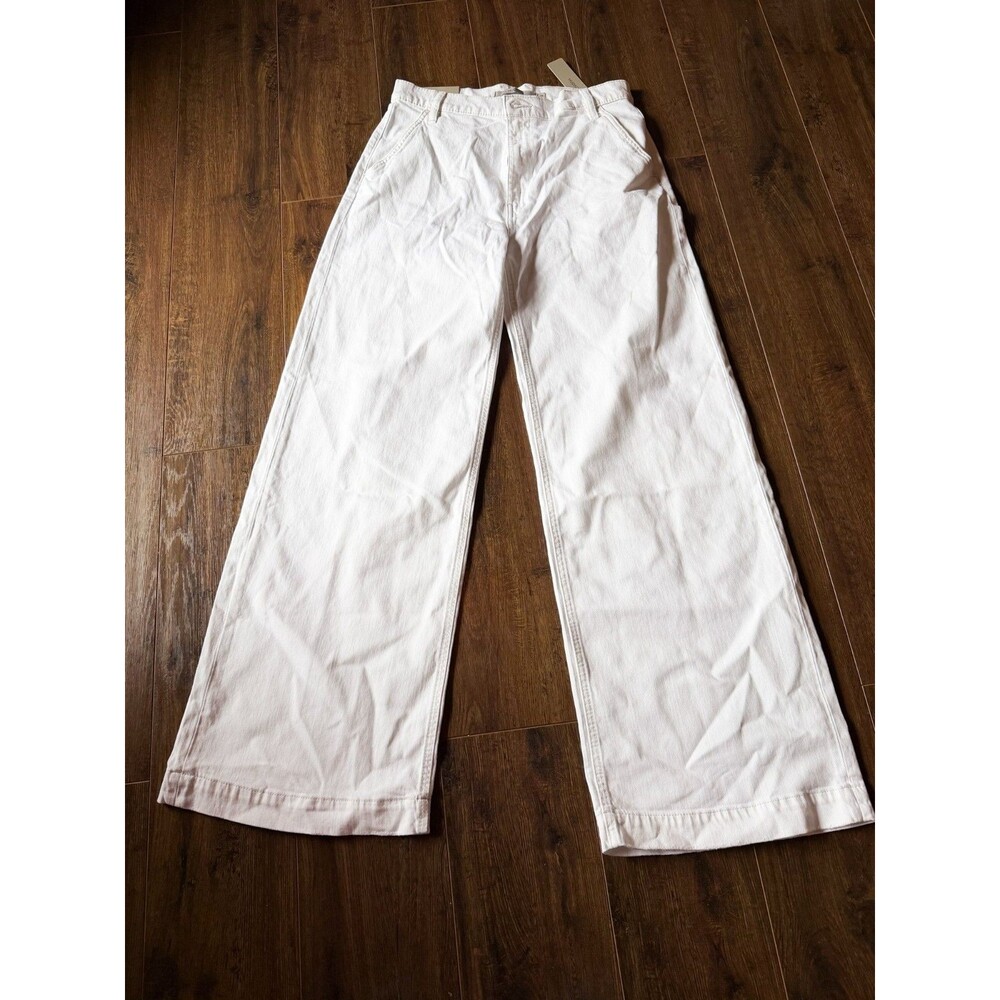 Hudson Jodie wide leg trouser white, size 28 raw hem, NWT